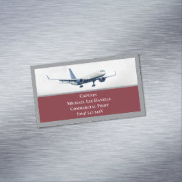 Tarjeta De Visita Magnética Avión piloto del capitán del avión de aviones de l