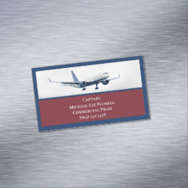 Tarjeta De Visita Magnética Avión piloto del capitán del avión de aviones de l