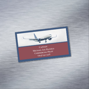 Tarjeta De Visita Magnética Avión piloto del capitán del avión de aviones de l