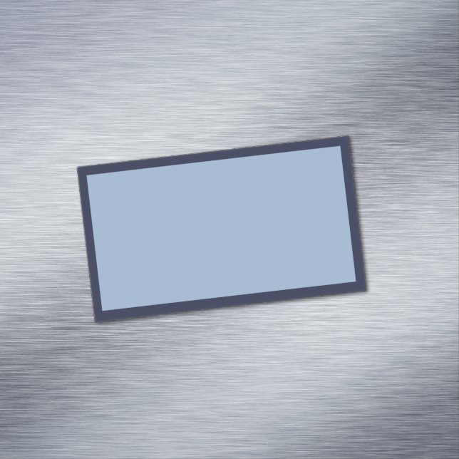 Tarjeta De Visita Magnética Azul claro simple en blanco con borde azul oscuro (In Situ)