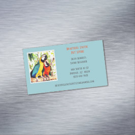 Tarjeta De Visita Magnética Azul claro Veterinario/ Mascota Animal Conservar P