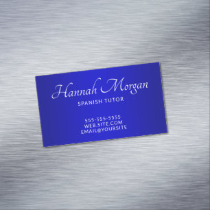 Tarjeta De Visita Magnética Azul Medio a Oscuro Ombre Elegante