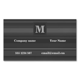 Tarjeta De Visita Magnética Bandas de carbón vegetal monogramo