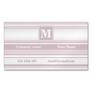 Tarjeta De Visita Magnética Bandas de cuarzo rosa monograma