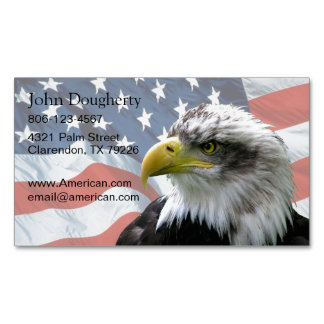 Tarjeta De Visita Magnética Bandera americana calva de Eagle patriótica