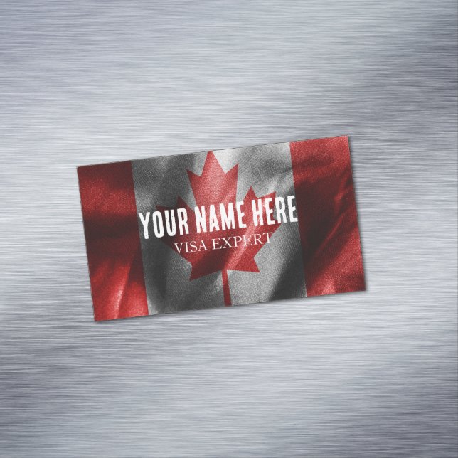 Tarjeta De Visita Magnética Bandera de seda de Canadá (In Situ)