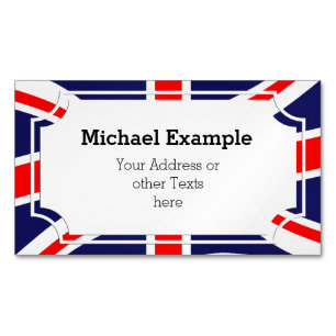 Tarjeta De Visita Magnética Bandera del Reino Unido + tus ideas