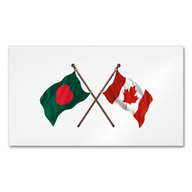Tarjeta De Visita Magnética Bangladesh & Canada Flag Magnet – Cultural Pride (Anverso)