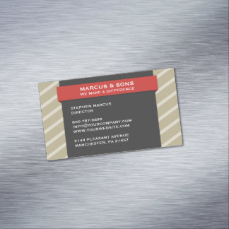 Tarjeta De Visita Magnética Banner rojo retro