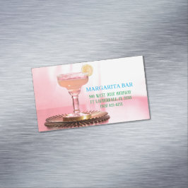 Tarjeta De Visita Magnética Bar y salón de Margarita rosa