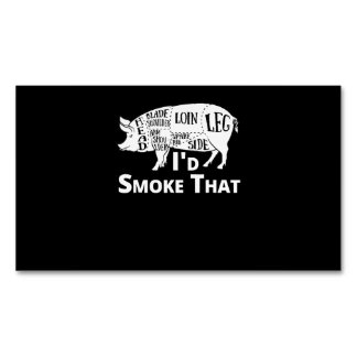 Tarjeta De Visita Magnética Barbacoa | BBQ Grill Pig Pork Id Humo Que Regalo H