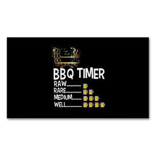 Tarjeta De Visita Magnética Barbacoa   BBQ Timer Barbacoa Gracioso Grill Grill