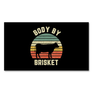Tarjeta De Visita Magnética Barbacoa   Cuerpo por Brisket Shirt Funny BBBQ Bac