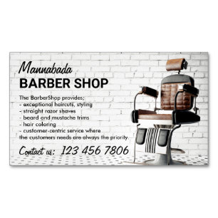 Tarjeta De Visita Magnética Barbería Retro