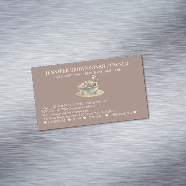 Tarjeta De Visita Magnética BathTub Bubbles Soap de cera de soja (In Situ)