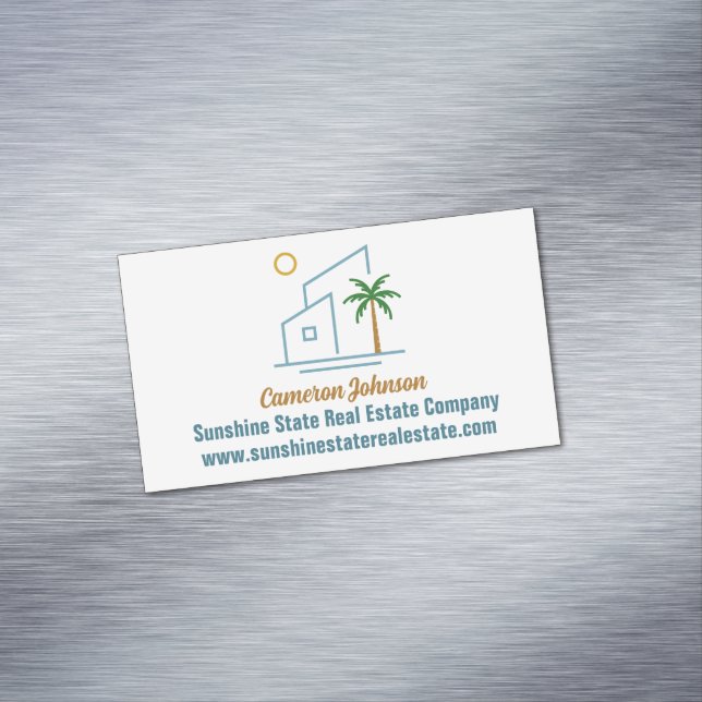 Tarjeta De Visita Magnética Beach Real Estate Company Coastal Realtor (In Situ)