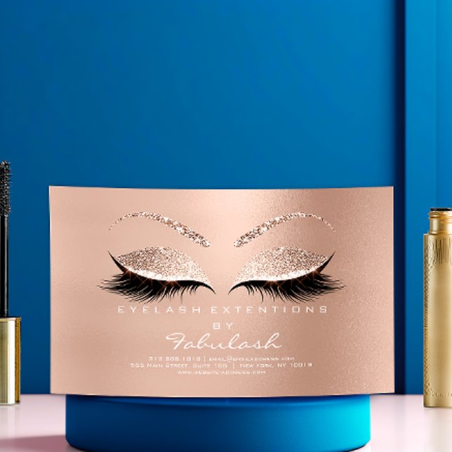 Tarjeta De Visita Magnética Beauty Salon Gold Purpurina Nombre de maquillaje (Subido por el creador)