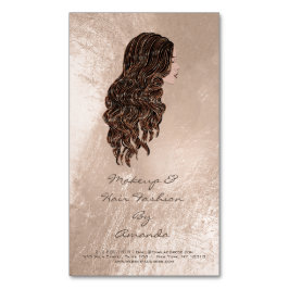 Tarjeta De Visita Magnética Bebida Sirena Copper Adress Makeup Hair Estilista