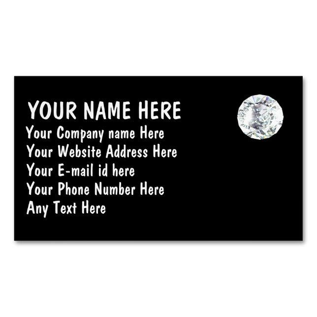 Tarjeta De Visita Magnética Bg negro de diamante (Anverso)