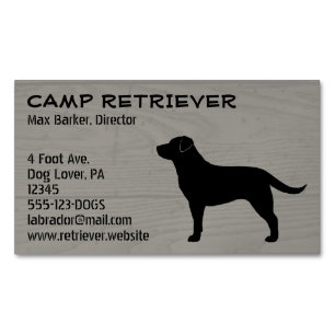 Tarjeta De Visita Magnética Black Labrador Retriever Dog Silhouette Black Lab