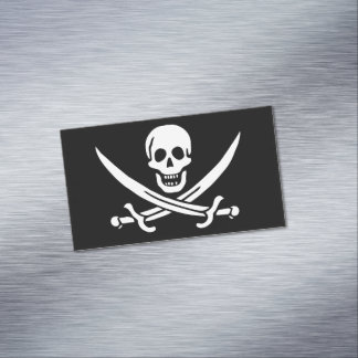 Tarjeta De Visita Magnética Blanco, Bandera Pirata Calico Jack, Calavera y Cuc