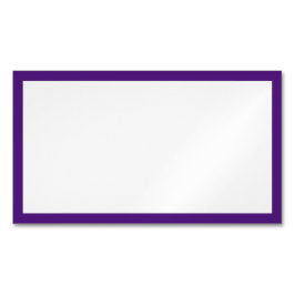 Tarjeta De Visita Magnética Blanco blanco simple y borde púrpura real