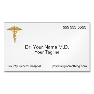 Tarjeta De Visita Magnética blanco médica