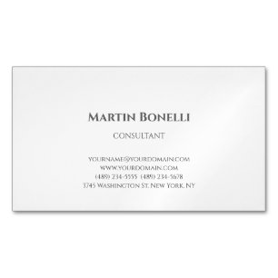 Tarjeta De Visita Magnética Blanco simple clásico profesional