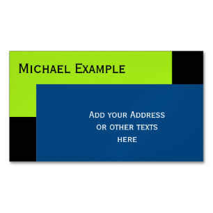 Tarjeta De Visita Magnética Bloqueo de color de fondo - verde de primavera y a