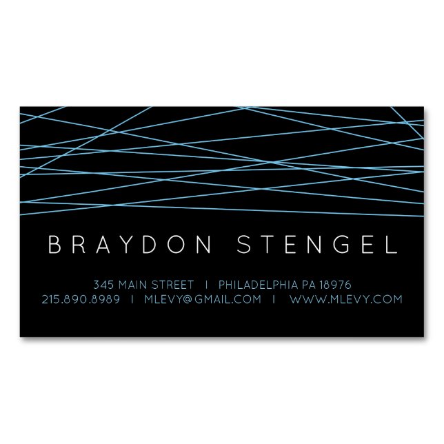 Tarjeta De Visita Magnética BLUE LINES Business Card Magnet (Anverso)