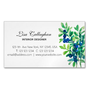 Tarjeta De Visita Magnética Blueberry