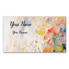 Tarjeta De Visita Magnética Blumenmotiv in Ölfarben