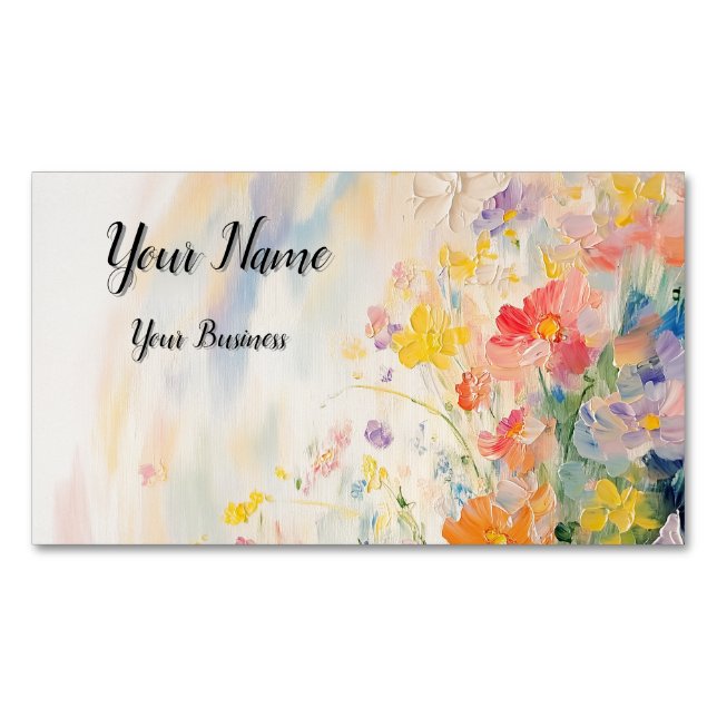 Tarjeta De Visita Magnética Blumenmotiv in Ölfarben (Anverso)