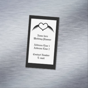 Tarjeta De Visita Magnética Boda gótico planificador de casamiento cardíaco al
