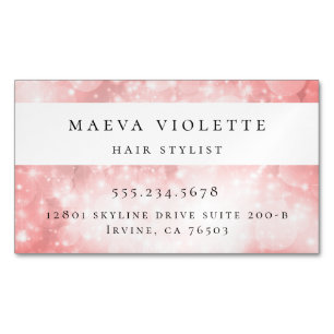 Tarjeta De Visita Magnética Bokeh rosado moderno