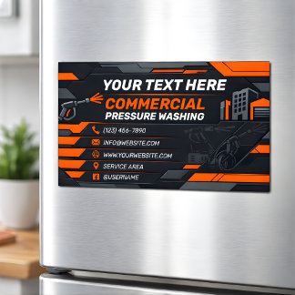 Tarjeta De Visita Magnética Bold Orange Armor Pressure Washing Graphic