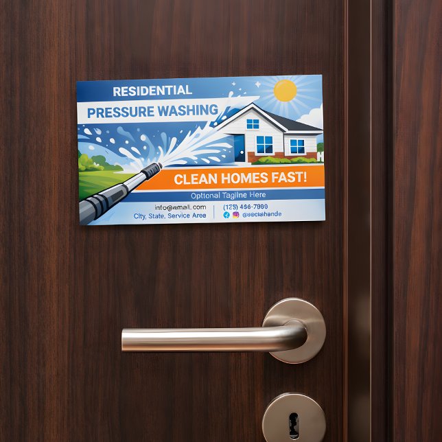 Tarjeta De Visita Magnética Bold Surreal Residential pressure washing Logo (Subido por el creador)
