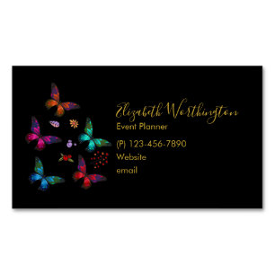 Tarjeta De Visita Magnética Bonito Little Butterflies Profesional