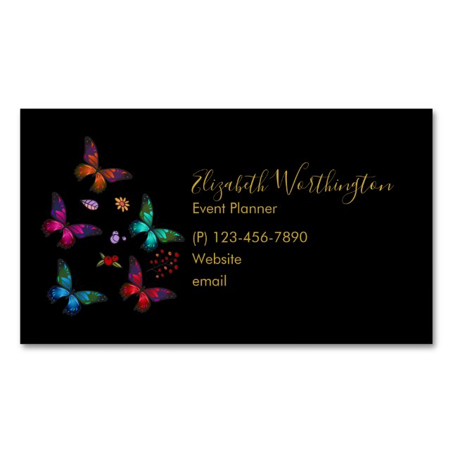 Tarjeta De Visita Magnética Bonito Little Butterflies Profesional (Anverso)