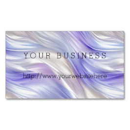 Tarjeta De Visita Magnética Bonito Perla Azul Púrpura Swirls Blanco