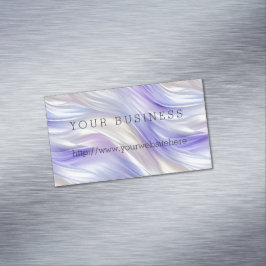 Tarjeta De Visita Magnética Bonito Perla Azul Púrpura Swirls Blanco