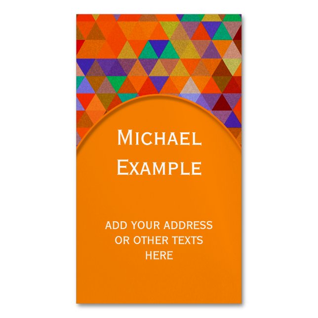 Tarjeta De Visita Magnética Bonito Triangle grunge patrón I + tus ideas (Frente vertical)