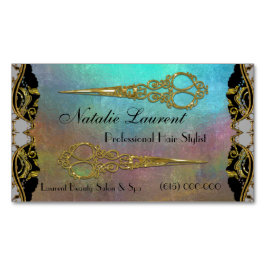 Tarjeta De Visita Magnética Borde de de agua de doble tijera elegante profesio