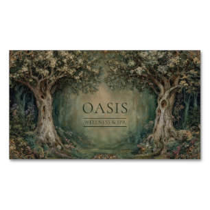 Tarjeta De Visita Magnética Bosque del Renacimiento Arte Nuevo Árbol Antiguo