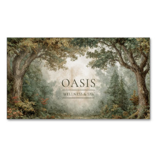 Tarjeta De Visita Magnética Bosque Encantado Paisaje Rústico Pintoresco
