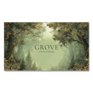 Tarjeta De Visita Magnética Bosque Encantado Pictórico Árboles Brumosos