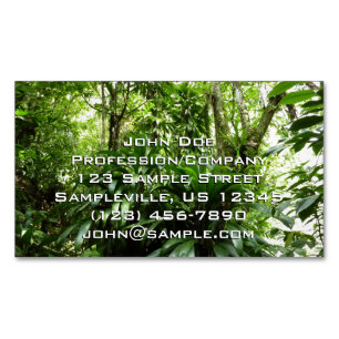 Tarjeta De Visita Magnética Bosque lluvioso dominicano I Naturaleza tropical v