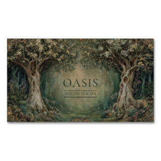 Tarjeta De Visita Magnética Bosque ornato de Art Nouveau mágico