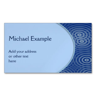Tarjeta De Visita Magnética BOTÓN OVAL - azul claro + tu texto e ideas