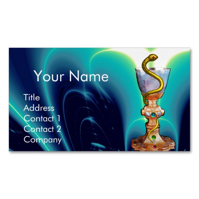 Tarjeta De Visita Magnética BOWL DE HYGEIA Medicina, Farmacia / Azul Verde azu (Anverso)